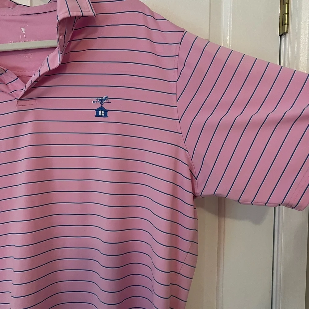 Fairway & Greene Pink Striped Golf Shirt - Picture 2 of 6
